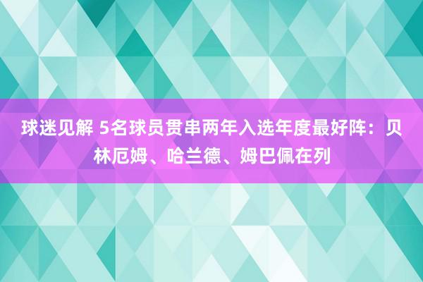 球迷见解 5名球员贯串两年入选年度最好阵：贝林厄姆、哈兰德、姆巴佩在列