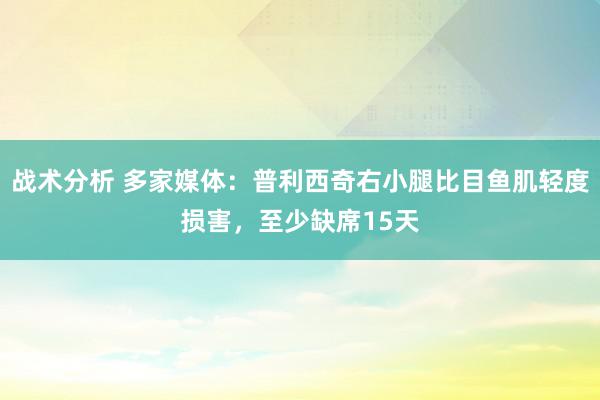 战术分析 多家媒体：普利西奇右小腿比目鱼肌轻度损害，至少缺席15天