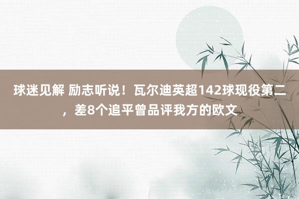 球迷见解 励志听说！瓦尔迪英超142球现役第二，差8个追平曾品评我方的欧文