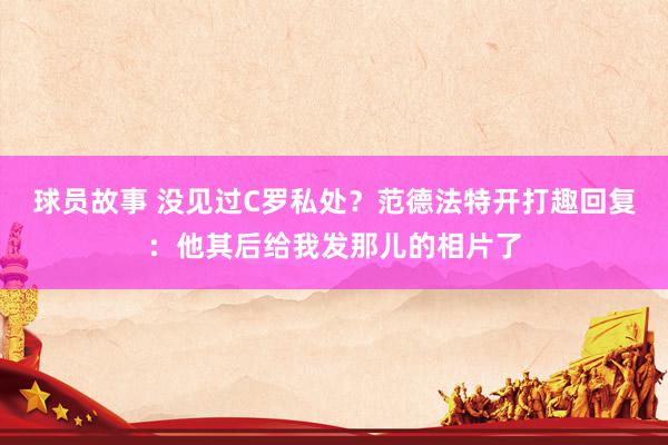 球员故事 没见过C罗私处？范德法特开打趣回复：他其后给我发那儿的相片了