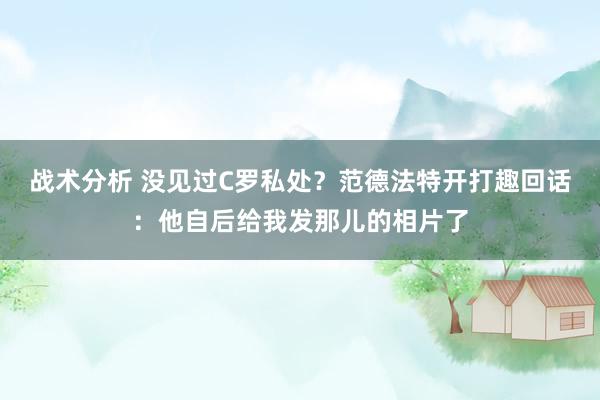 战术分析 没见过C罗私处？范德法特开打趣回话：他自后给我发那儿的相片了