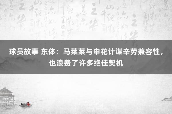 球员故事 东体：马莱莱与申花计谋辛劳兼容性，也浪费了许多绝佳契机