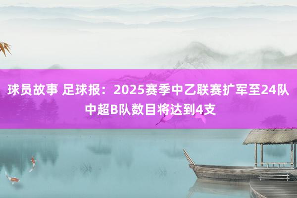 球员故事 足球报：2025赛季中乙联赛扩军至24队 中超B队数目将达到4支